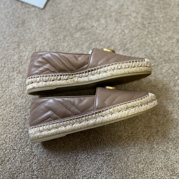 Gucci GG Marmont Matelassé Chevron Espadrilles in Rose Pink - Size 37 - Picture 5 of 8